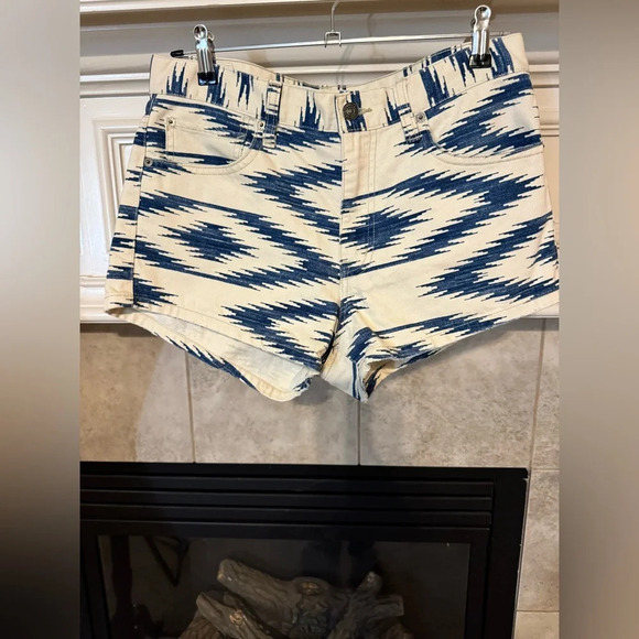 Denim & Supply Ralph Lauren Pants - Denim & Supply Ralph Lauren Women's Southwestern Aztec Shorts BlueWhite Size 28
